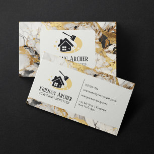 Gold Black Biege Marmor Zimmermädchen Service Haus Visitenkarte