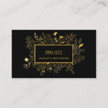 Gold Black Botanic Beauty Salon Haare Ernennung B
