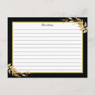 Gold Black Botanical Foliage Reciage Card Postkarte