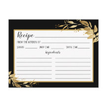 Gold Black Botanical Foliage Reciage Card