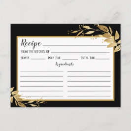 Gold Black Botanical Foliage Reciage Card Postkarte