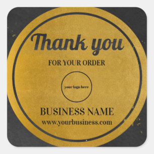  Gold Black Business Corporate Vielen Dank  Quadratischer Aufkleber
