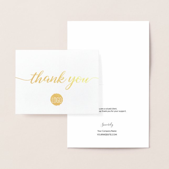 Gold Black Business Elegant small thank you Folienkarte (Anzeige)