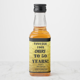 Gold Black Cheers 50. Geburtstags Perfection Alkoholflaschenetikett