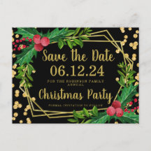 Gold Black Christmas Rett Date Holly Glitzer