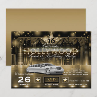 Gold Black City Night Lights Limywood Party Einladung