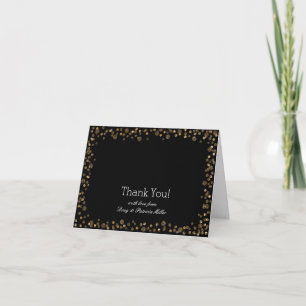 Gold Black Confetti Dots Vielen Dank Dankeskarte