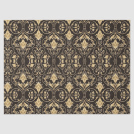 Gold Black Demask Goth Lace Muster Decoupage   Seidenpapier
