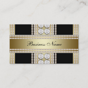 Gold Black Diamonds Black Business Card Visitenkarte