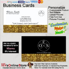 Gold Black Elegant Business Card 17 mit Vorlage Visitenkarte
