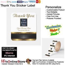 Gold Black Elegant Logo Company Business Quadratischer Aufkleber