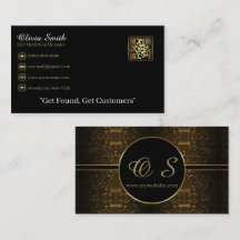 Gold Black Elegant QR Code Business Card 18