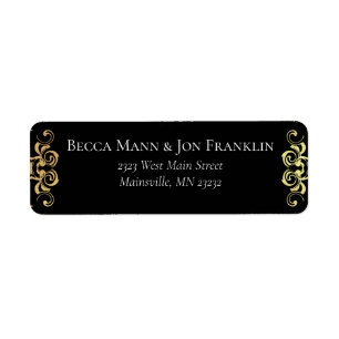 Gold Black Elegant Swirl Gotische Hochzeit