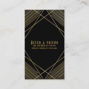 Gold Black Elegante Moderner Glam Deko Empfehlungskarte