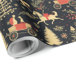 Gold Black Elegante Weihnachten Geschenkpapier