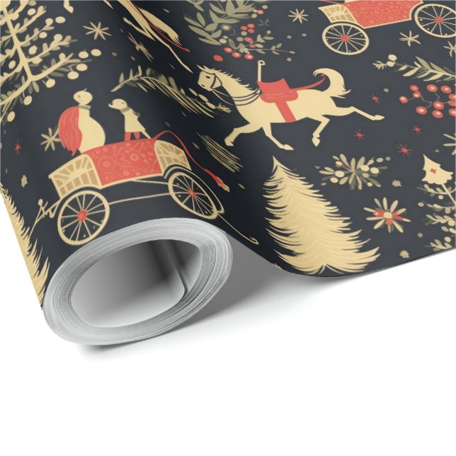 Gold Black Elegante Weihnachten Geschenkpapier (Rolleneckpunkt)