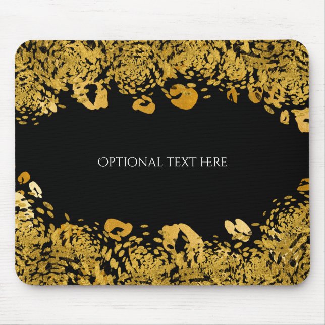 Gold & Black Exotic Jungle Cheetah Elegantes Glam Mousepad (Vorne)
