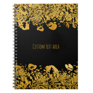 Gold & Black Exotischer Dschungel Eleganter Glam G Notizblock