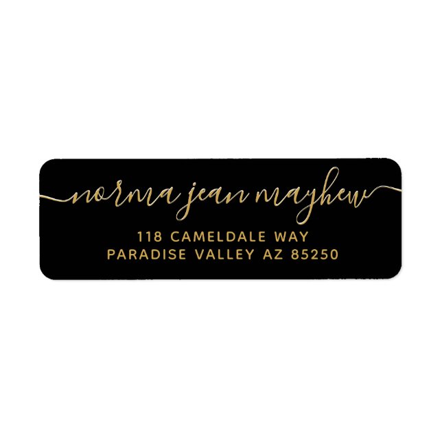 Gold Black Extravagant Handwriting Script-Rücksend (Vorne)