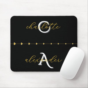Gold & Black Familienname Mauspad Geschenk