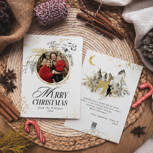 Gold & Black Floral Wreath Foto Weihnachten