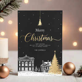 Gold & Black Frohe Weihnachten Kalligrafisch