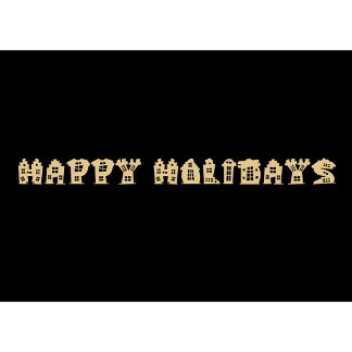 Gold Black Gebäude Schriftart Business Holiday Car Feiertagskarte
