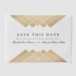 Gold Black Geometric Gatsby Save the Date