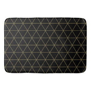 Gold Black Geometric Triangle Boho Glam Minimal Badematte