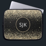Gold Black Girly Modernes Glitzer Monogram Laptopschutzhülle<br><div class="desc">Modernes und elegantes Gold und Black Imitats Glitzer und sparkle Elegant Mit Monogramm Initials Case. Dieser Fall kann so angepasst werden,  dass er Ihren Anfangs- und Vornamen enthält.</div>