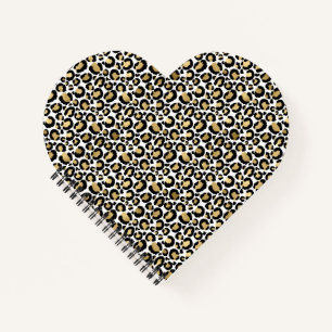 Gold Black Glam Leopard Print Notizbuch