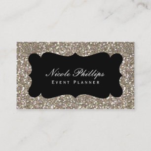 Gold & Black Glitter Glam Chic Style Visitenkarte