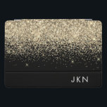 Gold Black Glitzer Girly Monogram Initials iPad Pro Cover<br><div class="desc">Gold und Black Imitats belichten metallische Sparkle Glitzer Monogram Name Laptop Case. Das macht den perfekten 16 Geburtstag,  Hochzeit,  Brautparty,  Jubiläum,  Babydusche oder Junggeselinnen-Abschied Geschenk für jemanden,  der Lieben glamourösen Luxus und schicke Stile.</div>