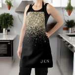 Gold Black Glitzer Girly Monogram Initials Schürze<br><div class="desc">Monogram Name Schürze für Black and Gold Sparkle Glitzer. Das macht den perfekten 16 Geburtstag,  Hochzeit,  Brautparty,  Jubiläum,  Babydusche oder Junggeselinnen-Abschied Geschenk für jemanden,  der Lieben glamourösen Luxus und schicke Stile.</div>