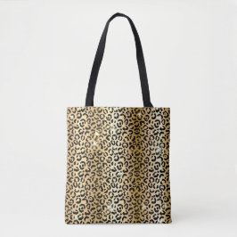 Gold & Black Glitzer Glam Leopard Spots drucken