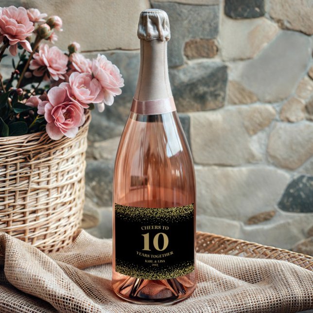 Gold Black Glitzer jubelt zum 10-jährigen Jubiläum (Von Creator hochgeladen)