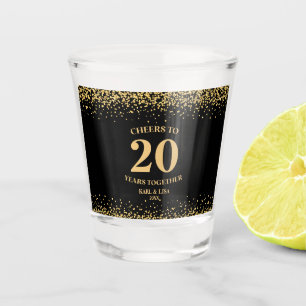 Gold Black Glitzer jubelt zum 20-jährigen Jubiläum Schnapsglas