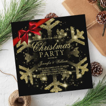 Gold Black Glitzer & Ribbon | Weihnachtsfeier