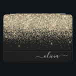 Gold Black Glitzer Script Monogram Girlaname iPad Pro Cover<br><div class="desc">Gold und Black Imitats Foil Metallic Sparkle Glitzer Script Monogram Name Laptop Case. Das macht den perfekten 16 Geburtstag,  Hochzeit,  Brautparty,  Jubiläum,  Babydusche oder Junggeselinnen-Abschied Geschenk für jemanden,  der Lieben glamourösen Luxus und schicke Stile.</div>