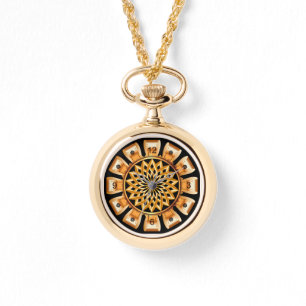 Gold & Black ~ Golden Bow Circle ~ Unique ~ Armbanduhr