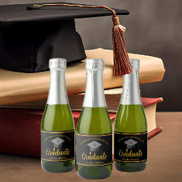 Gold Black Graduate Party Formal Graduate Mini