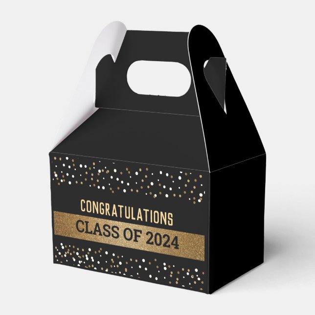 Gold Black Graduate Personalisiert Class of 20214 Geschenkschachtel (Vorderseite)