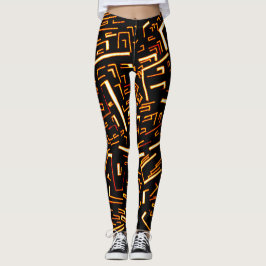 Gold Black Groovy Leggings