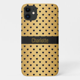 GOLD BLACK HEART PATTER IPHONE anpassbar Case-Mate iPhone Hülle