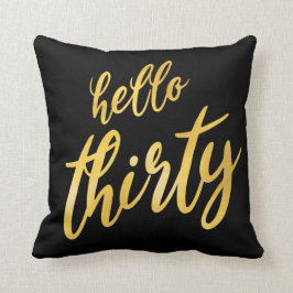 Gold Black "Hello Thirty" Geburtstag Kissen