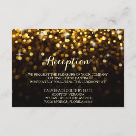 Gold Black Hollywood Glitz Glam Empfang Card Einladung