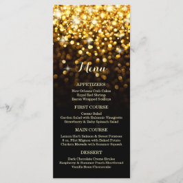 Gold Black Hollywood Glitz Glam Wedding Menü Menükarte