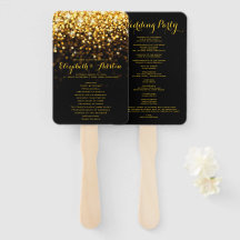 Gold Black Hollywood Glitz Glam Wedding Program