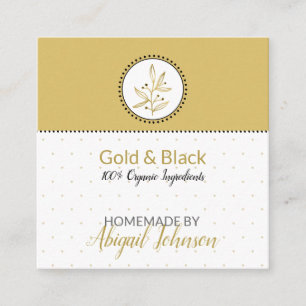 Gold & Black Homemade Bath & Body Etikett   Tag