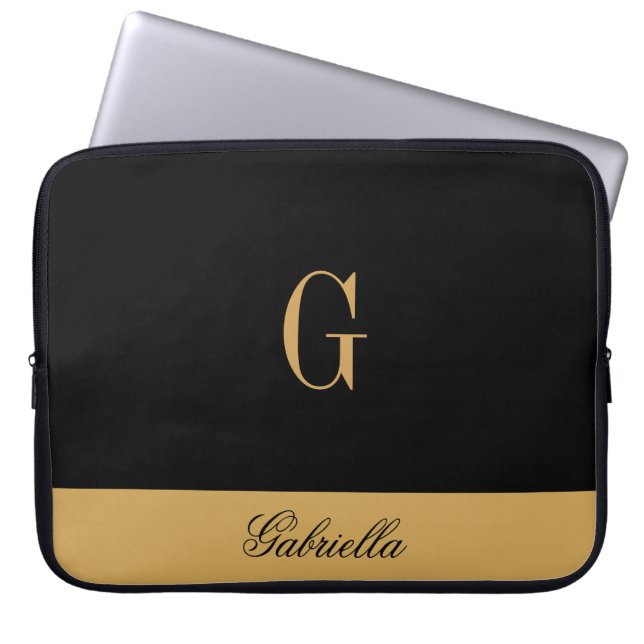Gold Black Laptopschutzhülle (Vorderseite)